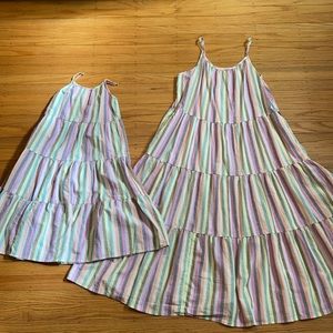 Matching mommy and daughter stripe dresses